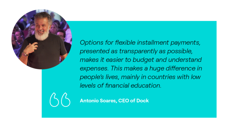 Quote from the lecture 'The challenges of changing the credit status quo in Brazil', presented by Antonio Soares, CEO of Dock