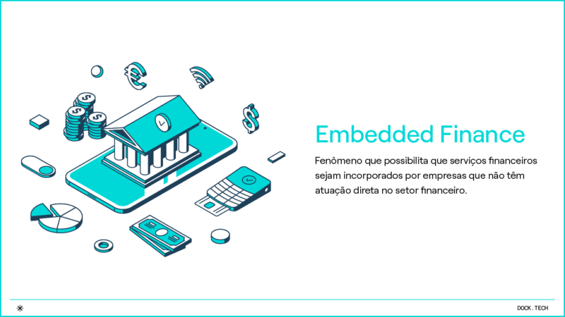 Embedded finance Fenômeno que possibilita que serviços financeiros sejam incorporados por empresas que não têm atuação direta no setor financeiro.