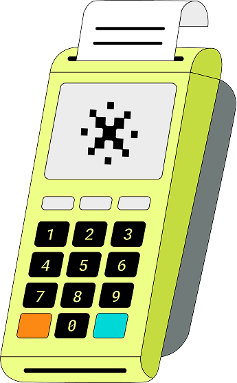 Ilustração de uma maquininha